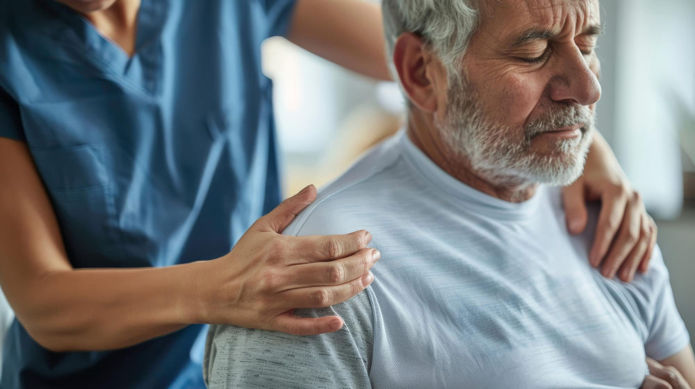 Ostéopathe avec prise en charge d'un patient sénior